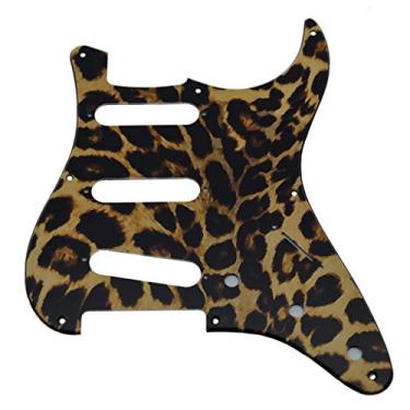Imagem de Dopro Captador de bobina única ST SSS vintage de 8 furos para guitarra 3D impresso plástico Pickguard para vintage padrão de 8 furos Fender Strats listras de leopardo