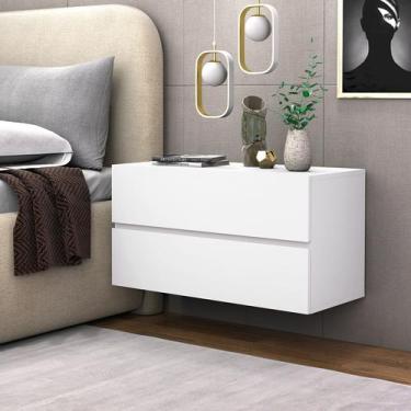 Imagem de mesa de cabeceira suspensa eros 60cm puxadores cava moderno para quart