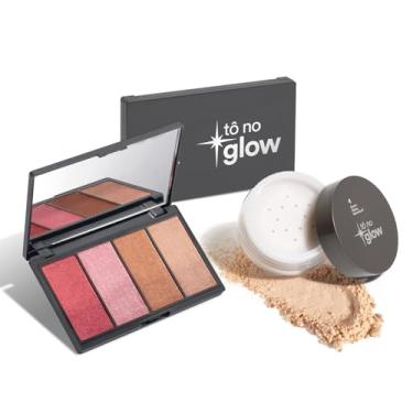 Imagem de Combo Make No Glow: Paleta de Maquiagem Multifuncional 14,2g + Pó Solto Translúcido Cor 1 9g