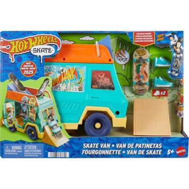 Imagem de Hot Wheels Skate Fingerboard Playset, Skate Van Designed in Collaboration with Tony Hawk, with Exclusive Fingerboard & Pair Removable Skate Shoes
