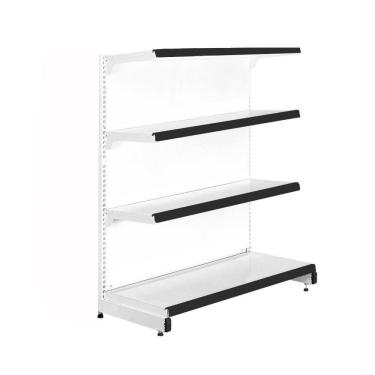 Imagem de Gôndola Prateleira 4 Níveis 40x30 New Plus 1,40 Ponta pe Preto - Sa Gôndolas