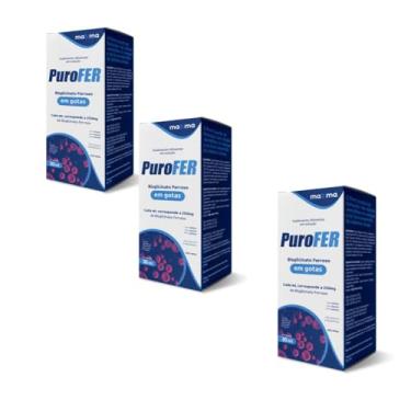 Imagem de Purofer 30ml Bisglicinato Ferroso = Neutrofer Ferro sabor Chocolate e Menta Combo 3 caixas C/30ml