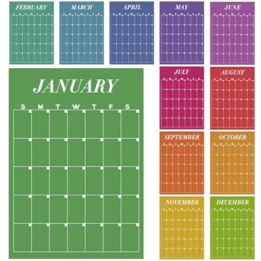 Imagem de Calendário de parede grande sem data 2025-2026 com facilidade a seco, calendário reutilizável de 12 meses, planejamento anual, presente de Natal para escritório, casa, sala de aula (Candy, 30 x 40 cm)