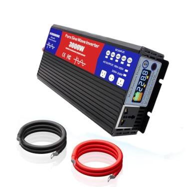 Imagem de Inversor de energia de alta eficiência DC12V -72V para 220V AC Conversor Peak 3000W Onda senoidal pura Display LCD Adequado para fonte de alimentação de emergência,12V TO 220V 50HZ