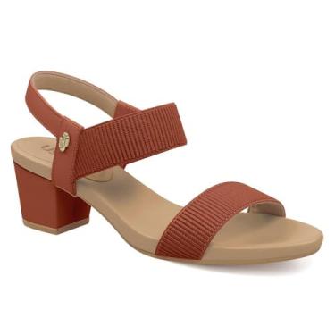 Imagem de Sandalia Usaflex Salto Bloco Y8204 Marrom 34