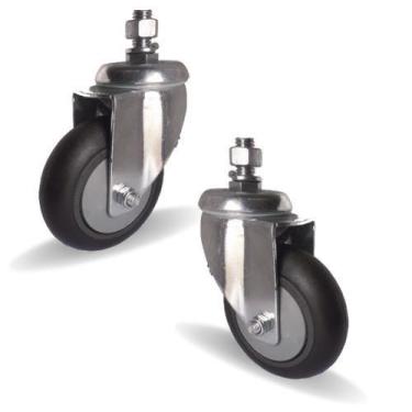 Imagem de 2 Rodizio Giratório para carrinho supermercado 5 pol. espiga - Top Opç