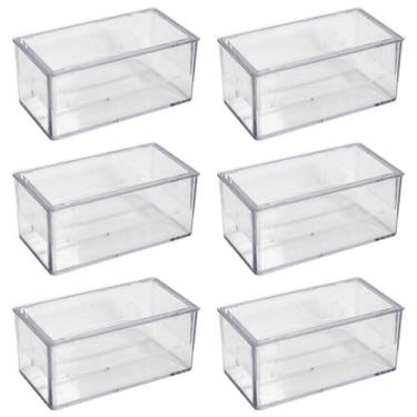 Imagem de Caixa Acrílica Retangular Com Tampa 7x3cm Com 50 Unidades - RussoArt
