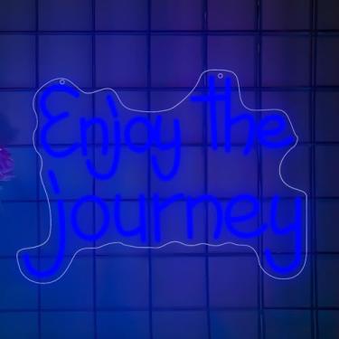 Imagem de Neonawall Enjoy the Journey Neon Sign for Wall Decor Light Up Letters Business Led Sign Birthday Party Gift Led Decorative Night Signs Room Decoration Party Signs for Home Bedroom Travel Grand Opening