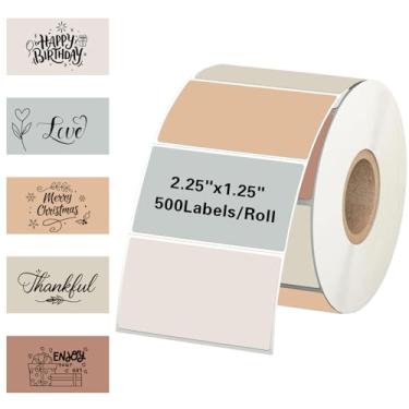 Imagem de Starboling Etiquetas térmicas diretas de 5,7 cm x 3,18 cm, etiqueta autoadesiva para endereço, logotipo, envio, códigos de barras, código QR (bege)