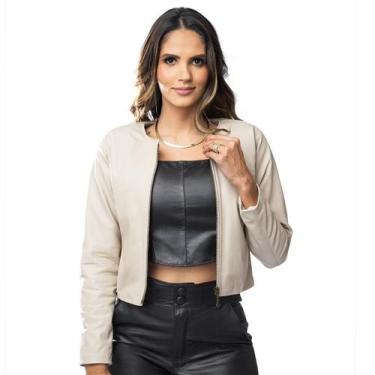 Imagem de Jaqueta de Couro Feminina Dakota - IGNE BULL, P, Off white