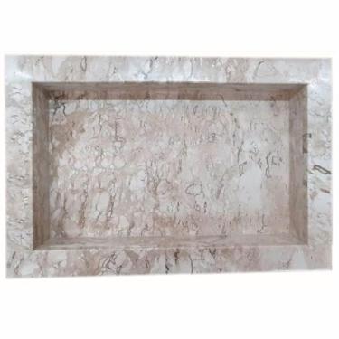 Imagem de Nicho De Mármore Travertino Com Fundo 60x40cm - N06040mtcf - La