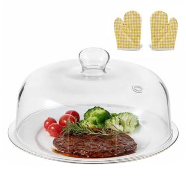 Imagem de Capa de vidro para respingos de micro-ondas de 25,4 cm para alimentos, 12,7 cm de altura, sem BPA, não tóxica, não plástica, protetor de tampa de micro-ondas