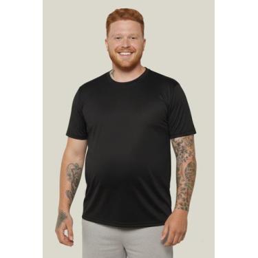 Imagem de Camiseta UV Masculina Plus Size Manga Curta UV 50+ WSS Brasil, Preto, 
