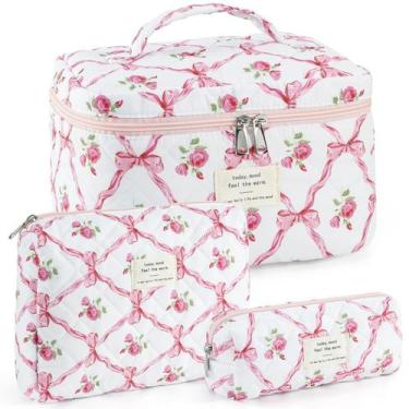 Imagem de Bolsa de maquiagem UUYUUY, conjunto de 3 peças de algodão acolchoado p