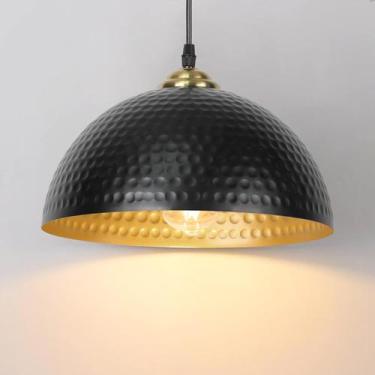 Imagem de Luminária pendente Qingmiao Industrial de 1 luz x2 preta