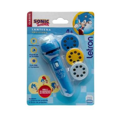 Imagem de Brinquedo Infantil Lanterna Projetora Sonic + Slides Letron Leo&Leo Le