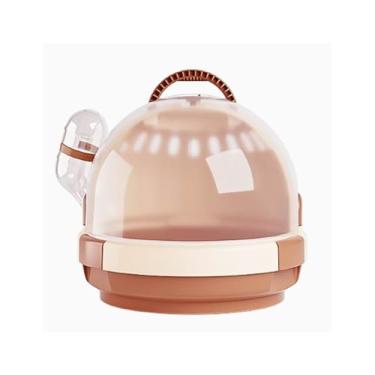 Imagem de Gaiola de pássaro para viagem para papagaios pequenos pássaros ao ar livre bolsa portátil especial para pássaros mini ninho de pássaro (marrom)