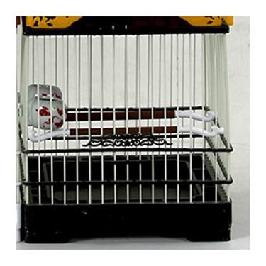 Imagem de Gaiola de pássaro com capa gaiola de plástico pequenos pássaros pendurados conchas ninho mangueira casa de pássaro gaiola de papagaio casa gaiola ao ar livre ninho de pássaro (cor: preto)