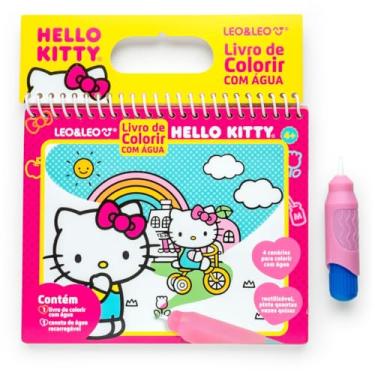 Imagem de Livro de Colorir Com Água Hello Kitty - Oppbag C/ 1 Und 4 Páginas + Pincel - Leo&leo