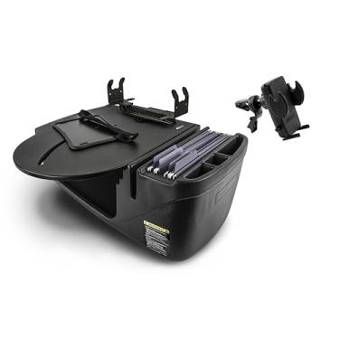 Imagem de AutoExec Mesa de carro AE-RMCD-PS-VC-BT Roadmaster e estação de trabalho portátil com suporte para impressora e clipe de ventilação do telefone, preto