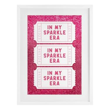 Imagem de Stupell Industries In My Sparkle Era Tickets Impressão emoldurada branca sob vidro, design por Lettered and Lined, 20 x 14