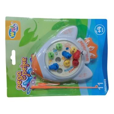 Imagem de Pega Peixe a Corda Foguetinho 11 Peças Brinquedo Pesca Pescaria Banho Piscina Infantil Sortida