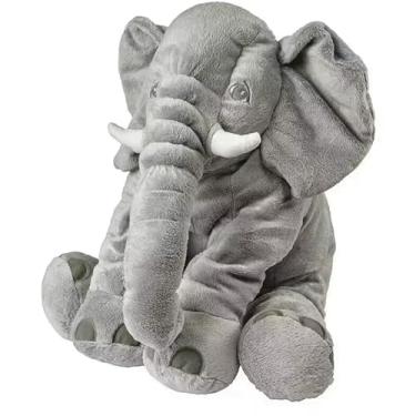 Imagem de Elefante de Pelúcia Gigante 80cm Cinza: O Amigo Fofinho Perfeito para Abraçar e Decorar! Conforto e Magia em Tamanho Real