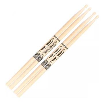Imagem de Kit 2 Baquetas 7a De Bateria Liverpool Nirvana Marfim Ni7am