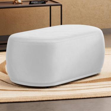 Imagem de Puff Decorativo Orgânico Living Molly 02 Lugares Couríssimo Branco - Desk Design