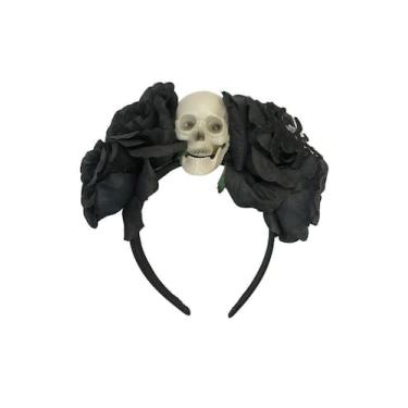 Imagem de Tiara de Caveira Rosas Pretas - HALLOWEEN - QUIMERA KIDS