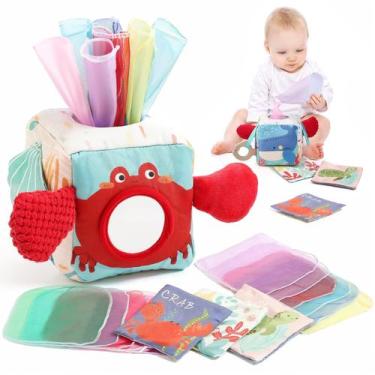 Imagem de Caixa de lenços Toy Youuys Baby para bebês de 6 a 12 meses (oceano)
