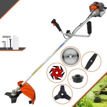 Imagem de Roçadeira  Vulcan VR330P À Gasolina Motor 2 Tempos 33cc 1,2HP 10.000rpm Multifuncional Completa Com Carretel de Nylon e 4 Lâminas de Corte