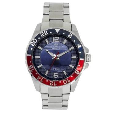 Imagem de Relógio Masculino Tuguir Analógico 2399 - Prata e Vermelho - TUGUIR IN