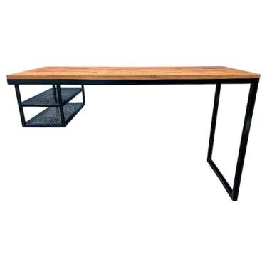 Imagem de Escrivaninha Suspensa Modelo Industrial com 2 Prateleiras de Chapas de