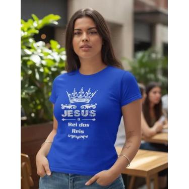 Imagem de Camiseta Jesus Fé Evangelica Cristã Feminina Blusinha Baby Look - Blac