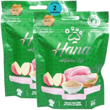 Imagem de Hana Natural Life Batata Doce Quinoa Frango 80g Para Cães Adultos Kit 