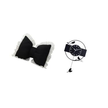 Imagem de Fenteer Conjunto de Almofadas para Sofá E Relógio de Parede com Arco de Pássaro, Decoração Moderna E Minimalista para Sala de Estudo, Cadeira de Escritório, C