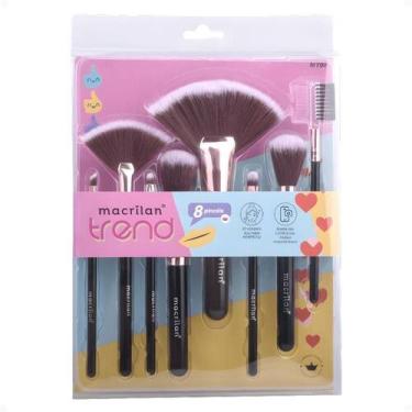 Imagem de Kit Com 8 Pincéis Macrilan Trend Preto Mt06