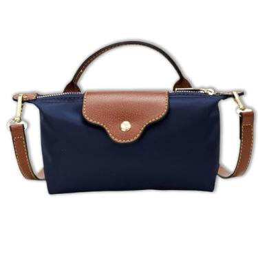 Imagem de Bolsas transversais modernas para mulheres, bolsas transversais acolchoadas para mulheres, bolsa quadrada de cor sólida com alça ajustável, Azul, Small