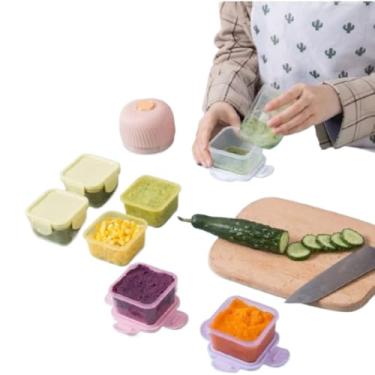 Imagem de Kit Mini Potes Herméticos De Plástico Antivazamento Freezer Microondas(6 PEÇAS,150 ML)