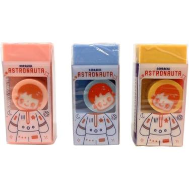Imagem de Borracha Roke Astronauta Sortido Az/Rs/Lr caixa com 24 Un