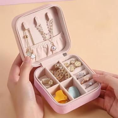 Imagem de Caixa de joias pequena e delicada para mulheres, design 4+1, para loja, viagem, presentes de aniversário, Natal, Ano Novo.