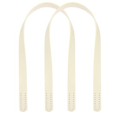 Imagem de Generic 2 peças de bolsas de couro de 60 cm (24 polegadas) alças de bolsa de mão alça de cinto alça de bolsa para fabricação de bolsa, carteira, bolsa, branco, creme