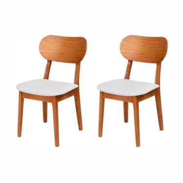 Imagem de Kit 2 Cadeiras Madeira Maciça, Multilaminada e Estofada Letícia Espres