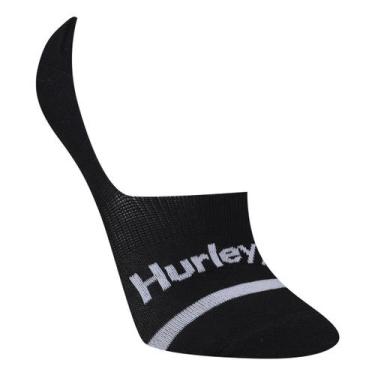 Imagem de Meia Sapatilha Hurley Casual Masculina, Preto, Branco, 39/42
