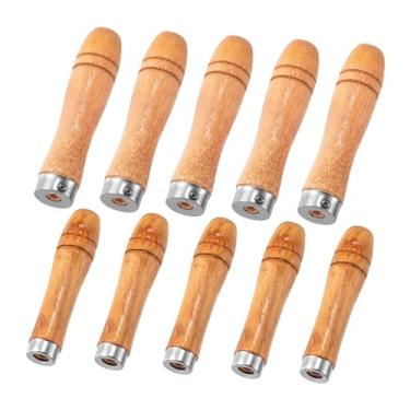 Imagem de MotiveTech Conjunto de cabos para limas de madeira Acessórios para limas Versáteis Ergonômicos com anel de metal Ferramenta de corte para Parafuso de, 10 Peças