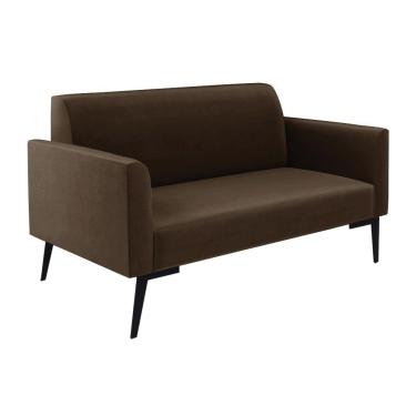 Imagem de Sofá Namoradeira Pés Villach Marisa Suede D03 - D\&#039rossi Cor Marrom