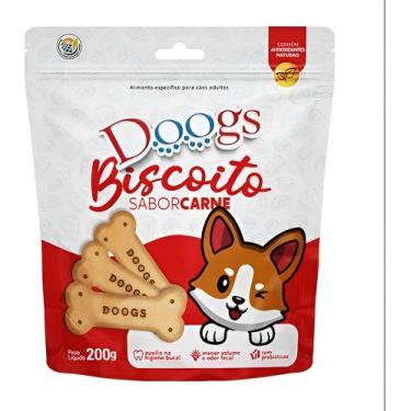 Imagem de Petisco Para Cães Adultos Biscoito Doogs Carne 200 Gramas