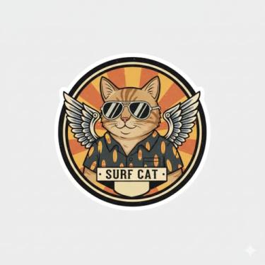 Imagem de Adesivo Decorativo para Carro e Moto, Modelo Gatinho (Adesivo96)