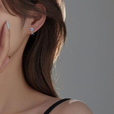 Imagem de Brincos de pressão para mulheres, pedra do mês de novembro, hipoalergênicos, não perfurados, sem dor, Medium, Cobre, cria tanzanita